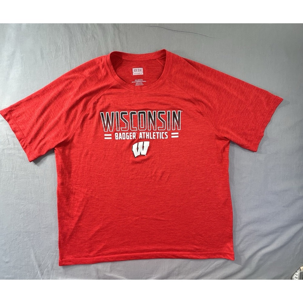 Box Seat Wisconsin Badgers‎ Short Sleeve Red  T-shirt Men's XXL NCAA College
